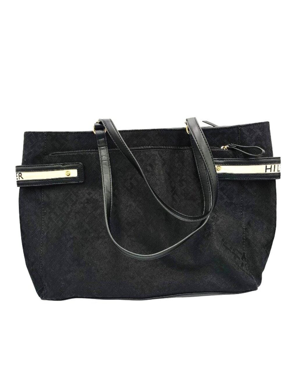Black Tote Bag Tommy Hilfiger Women Shoulder Purse Zip Top Large Classic